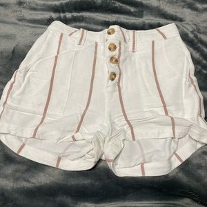 white striped O’Neill women’s woven shorts